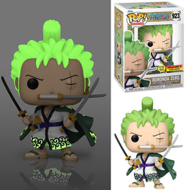 ONE PIECE - Figurine Pop! en vinyle Roronoa Zoro (avec Katana GLOW) - EXCLUSIVITÉ VOLCANO X