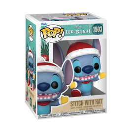 DISNEY - Figurine Pop! en vinyle Stitch avec chapeau de Père Noël