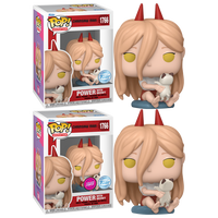 PRE-ORDER - Chainsaw Man - Power with Meowy Exclusive Pop! Vinyl Figure - CHASE BUNDLE