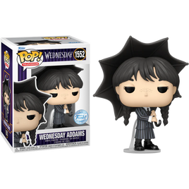 Figurine en vinyle Pop! exclusive Mercredi Addams (avec parapluie)