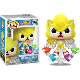 PRE-ORDER - Sonic the Hedgehog - Super Sonic with Emeralds Flocked Exclusive Pop! Vinyl Figure