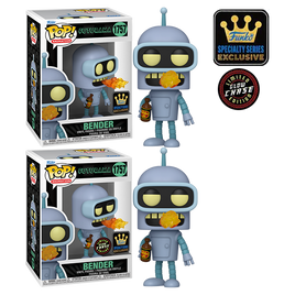 FUTURAMA - Figurine en vinyle Pop! de Bender - PACK EXCLUSIF DE SPÉCIALITÉ POURSUITE