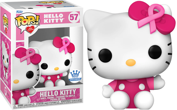 Funko Pop! Hello Kitty Funko Shop Exclusive Breast Cancer Awareness +  Protector