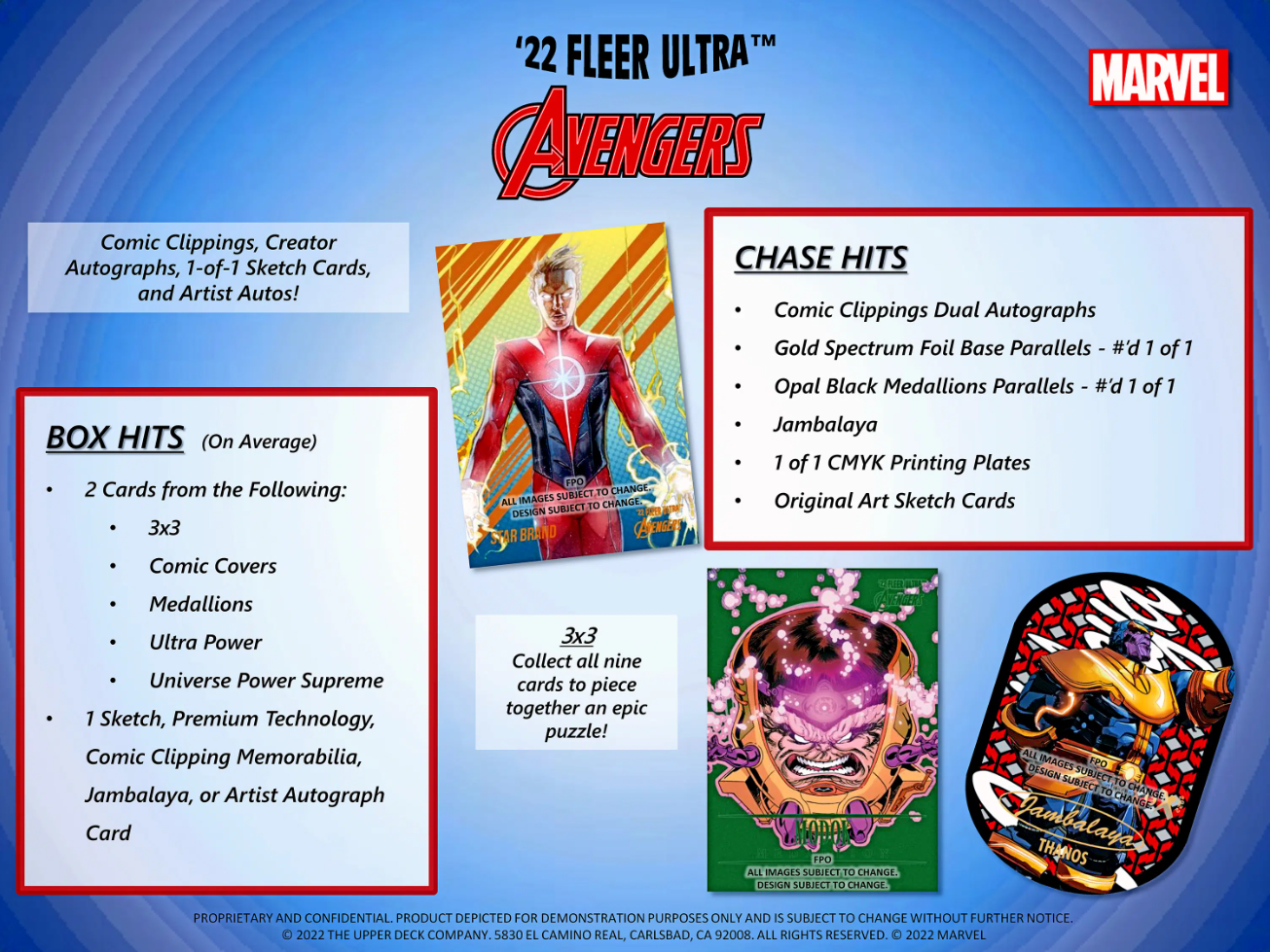 Display Trading Cards Online Ultra Marvel | 2022 Rogue Ltd Comics Fleer Booster Pty Avengers