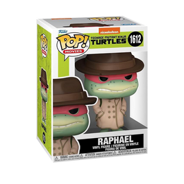 Tortues Ninja : figurine en vinyle Pop ! de Raphaël avec manteau et chapeau