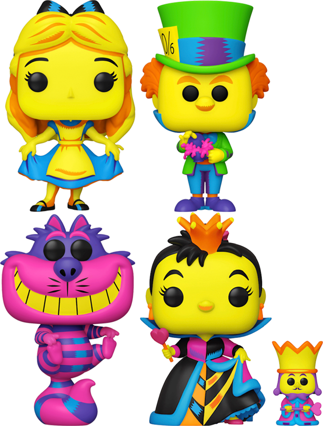 Funko Pop! Alice in Wonderland (Funko Shop Exclusive) Black Light Set of 4